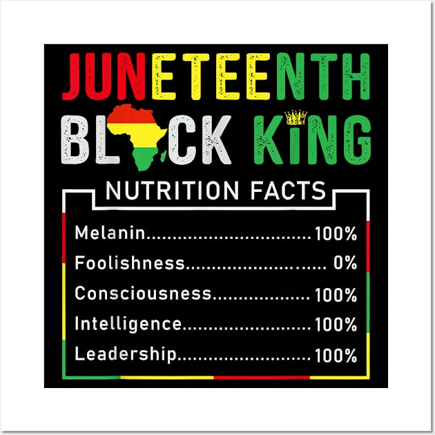 Awesome Juneteenth Black King Melanin Fathers Day Men Boys Wall Art by Davito Pinebu 